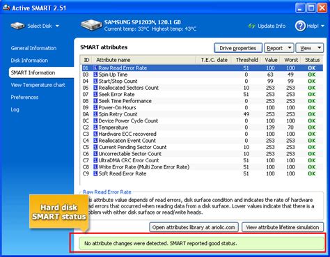 hard disk status check